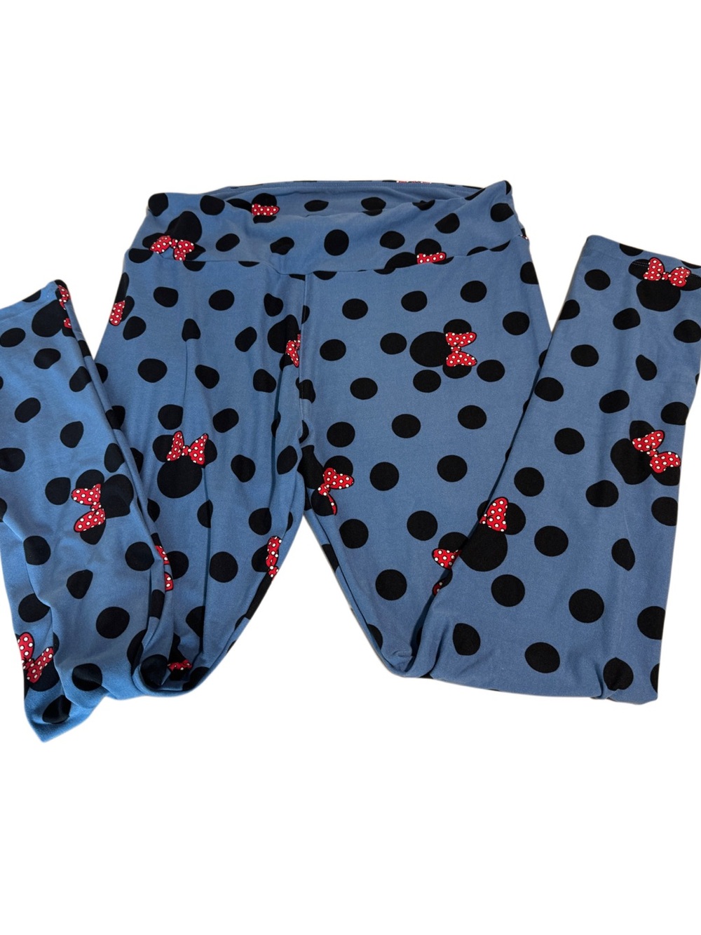 NWOT LuLaRoe Disney Minnie Mouse TC Leggings Blue Polka Dot